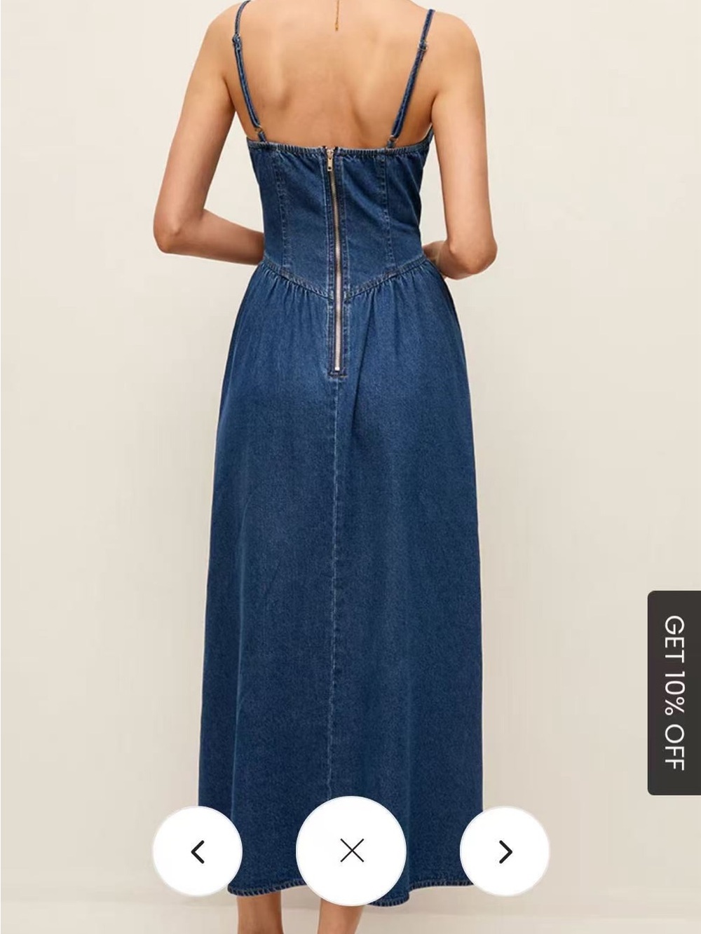 COMMENSE Sweetheart collar Denim Maxi Dress - Picture 3 of 11